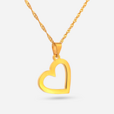 22K Gold Angled Heart Pendant