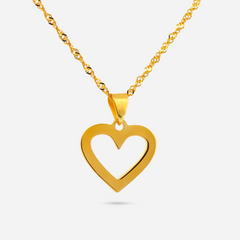 22K Gold Heart Cut Pendant