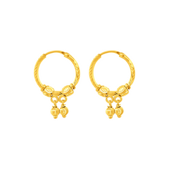 22K Gold Royal Hoop Earrings