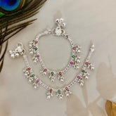 Silver Colorful Kids Anklets