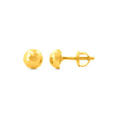 22K Gold Textured Stud Earrings