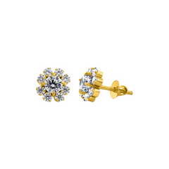 22K Gold Classic Floral Earrings