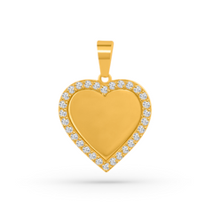 22K Gold Elegant Heart-Shaped Pendant with Earrings Set