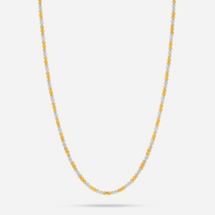 22K Gold Quad Cable Two-Tone Chain - 14"