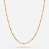 22K Gold Quad Cable Two-Tone Chain - 14"