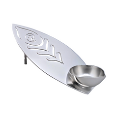 Silver Leaf Ganpati Oil Lamp