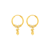 22K Gold Traditional Hoop Earrings