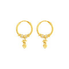 22K Gold Traditional Hoop Earrings