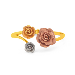 22K Gold Tricolor Bloom Bracelet