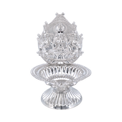 Silver Lakshmi Kamakshi Oil Lamp