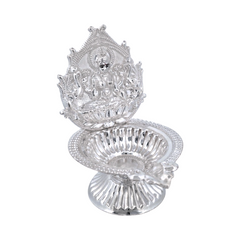 Silver Lakshmi Kamakshi Oil Lamp
