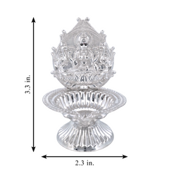Silver Lakshmi Kamakshi Oil Lamp