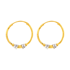 22K Gold Stylish Hoop Earrings