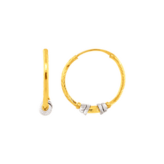 22K Gold Stylish Hoop Earrings