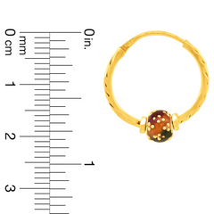 22K Gold MeenaKari Hoops Earrings