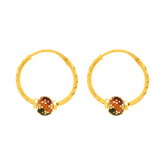 22K Gold MeenaKari Hoops Earrings