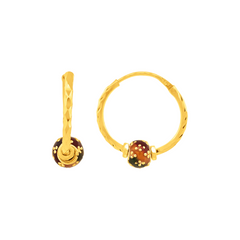 22K Gold MeenaKari Hoops Earrings