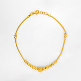 22K Gold Beaded Bracelet 7.5"