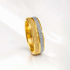 22K Gold Frosted Wedding Band