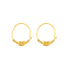 22K Gold Grace Hoops Earrings