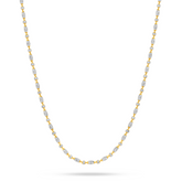 22K Gold Beaded Two-Tone Chain - 14"