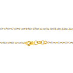 22K Gold Beaded Two-Tone Kids Chain - 14"