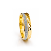 22K Gold Frosted Ridge Wedding Band
