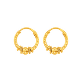 22K Gold Engraved Hoop Earrings