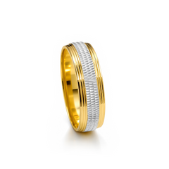 22K Gold Crosshatch Wedding Band