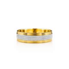 22K Gold Crosshatch Wedding Band