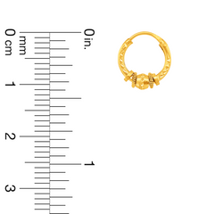 22k Gold Engraved Hoop Earrings