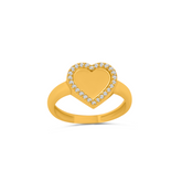 22K Gold CZ Heart Ring