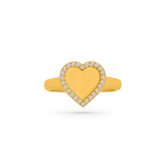 22K Gold CZ Heart Ring