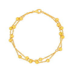 22K Gold Dual Bead Bracelet