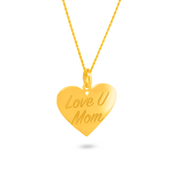 22K Gold 'LOVE U MOM' Pendant