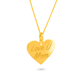 22K Gold 'LOVE U MOM' Pendant
