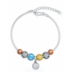 Silver Star Crystal Charm Bracelet