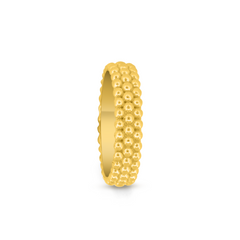 22K Gold Elegant Beaded Ring