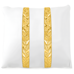 22K Gold Layer Designer Bangles - Set of 2