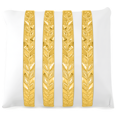 22K Gold Layer Designer Bangles - Set of 2