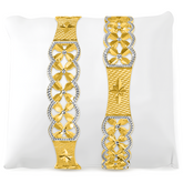 22K Gold Floral Cut Bangles - Set of 2