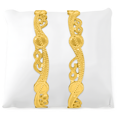 22K Gold Cutwork Bangles - Set of 2