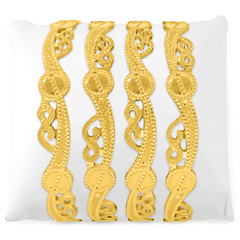 22K Gold Cutwork Bangles - Set of 2