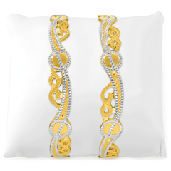 22K Gold Cutwork Bangles - Set of 2