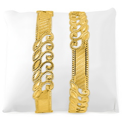 22K Gold Peacock Design Bangles - Set of 2