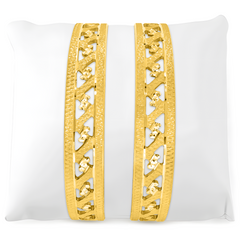 22K Gold Dotted Cut Bangles - Set of 2