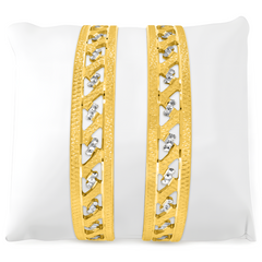 22K Gold Dotted Cut Bangles - Set of 2