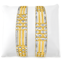 22K Gold Cutwork Glitzy Bangles - Set of 2