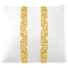 22K Gold Diagnol Cut Bangles - Set of 2