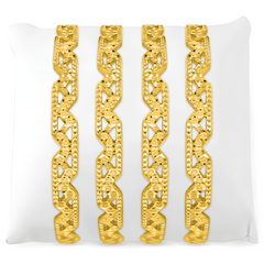 22K Gold Diagnol Cut Bangles - Set of 2